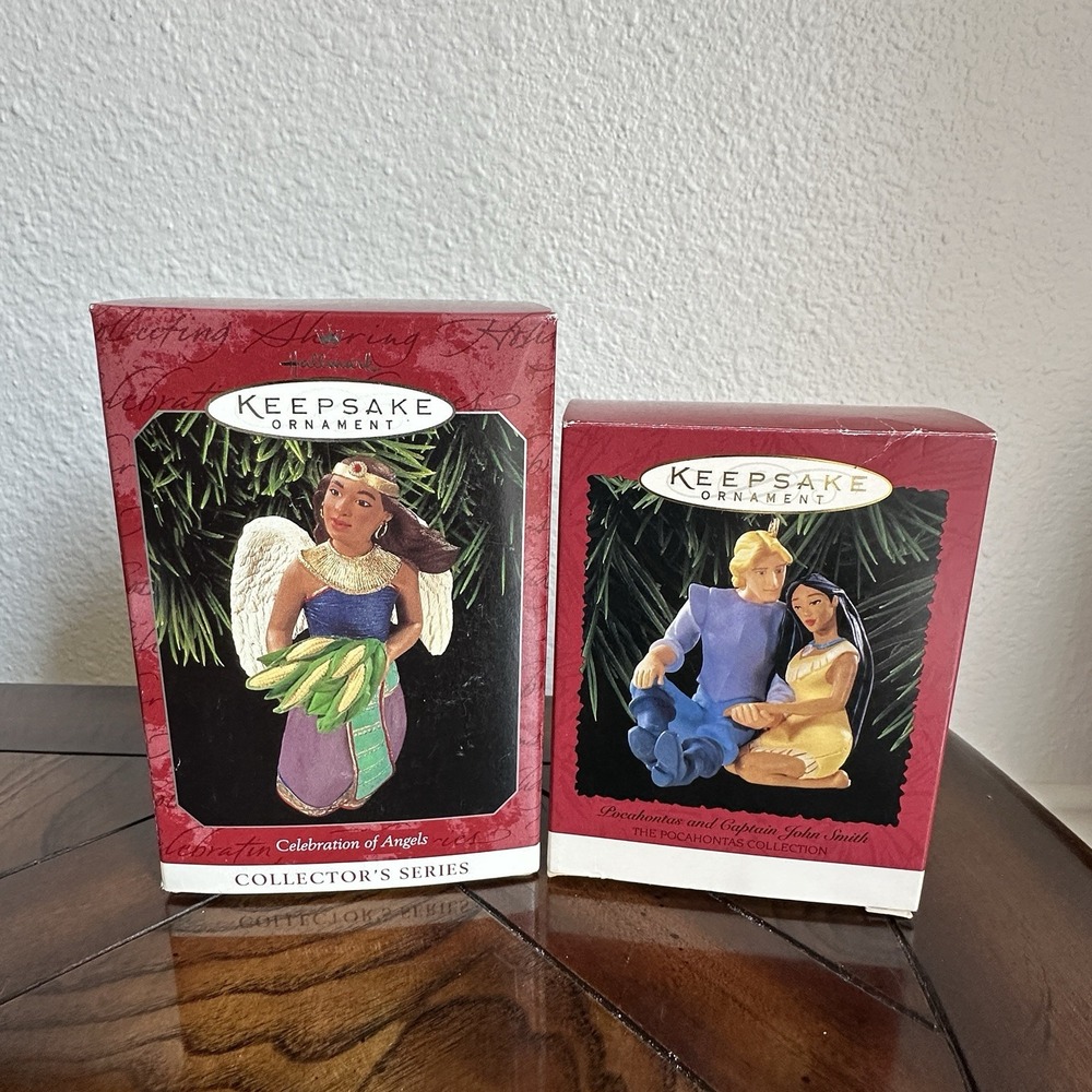 Hallmark Keepsake Pocahontas Captain John Smith Celebration Of Angels Ornaments